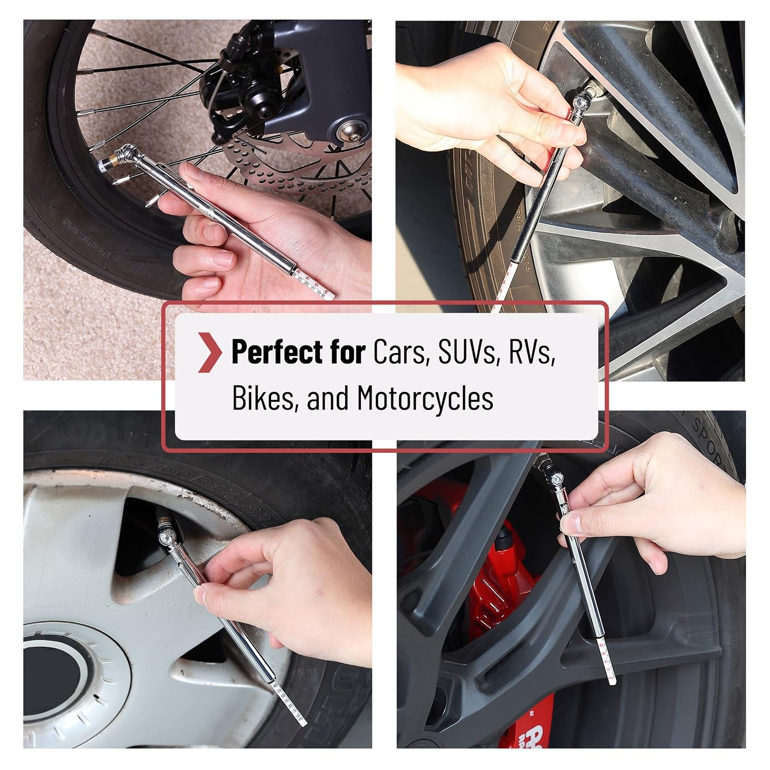 UNCO- Pencil Tire Pressure Gauge, 2 Pack, 10-75 PSI, Stainless Steel Body