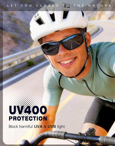 KALIYADI Sports Polarized Sunglasses Men UV400 Protection for Fishing Driving Cycling