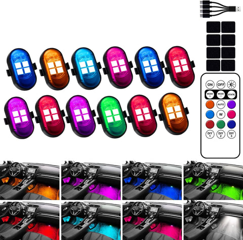 Wireless LED Lights for Car, Rechargeable Interior Car Lights