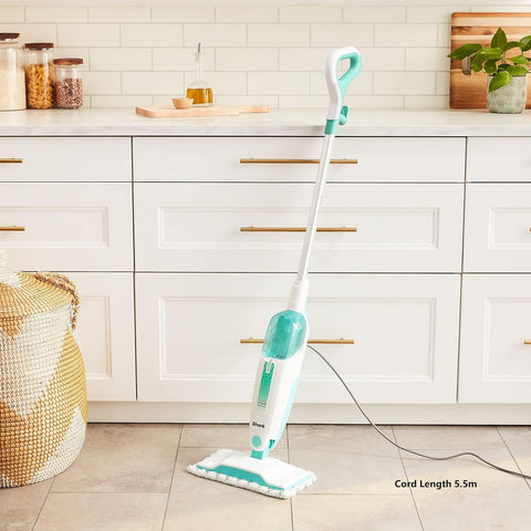 Shark Steam Mop for Sealed Hard Floors with 2 Dirt Grip Pads, White, S1000