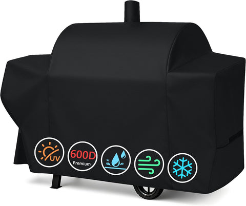 i COVER Grill Cover for Oklahoma Joe's Longhorn Combo Charcoal Gas Smokers & Grills Protection Heavy Duty Waterproof Patio Outdoor Canvas Barbeque BBQ Smoker Covers