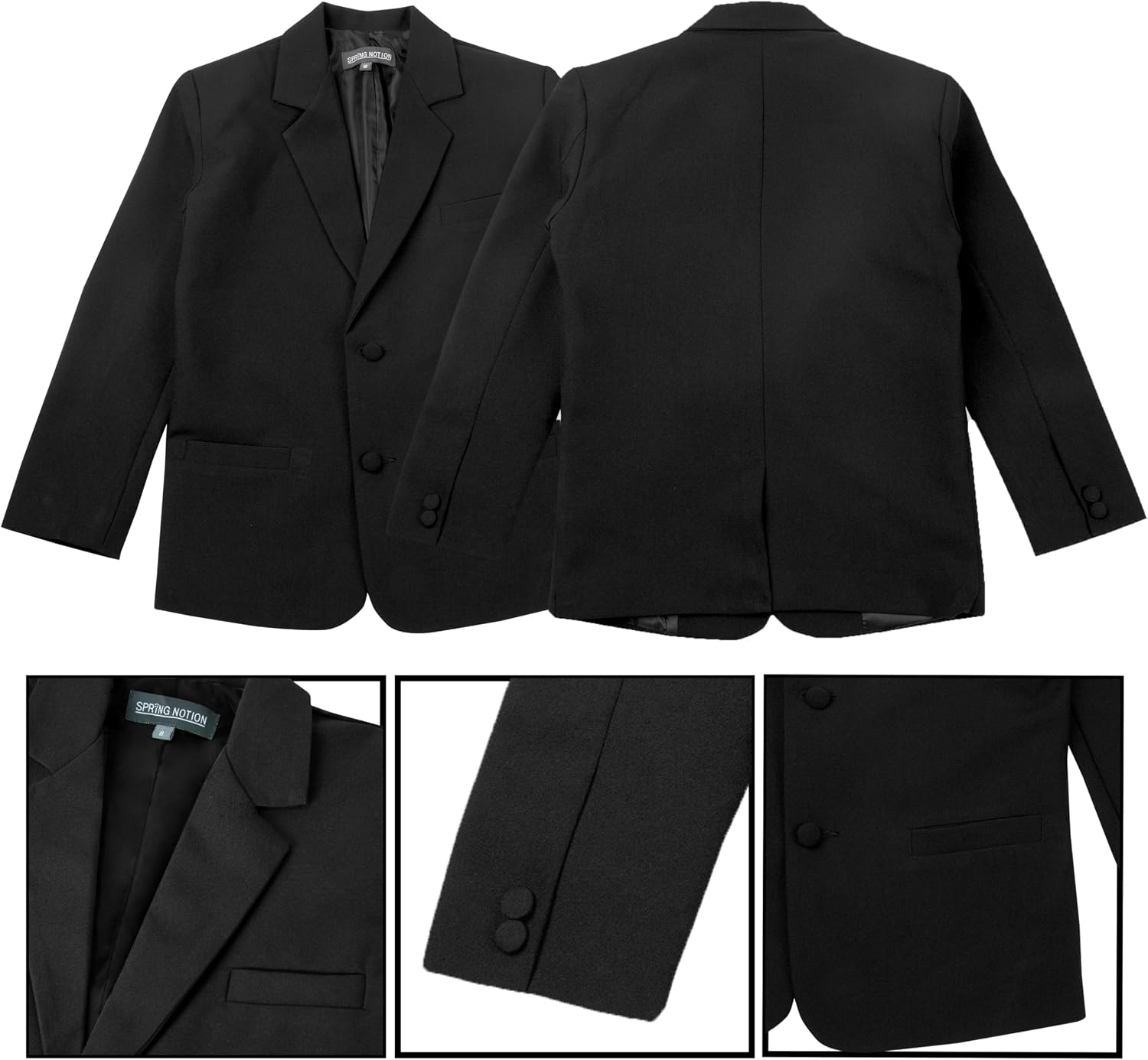 Spring Notion Baby Toddler Boys' Classic Fit Formal Suit Set –Wedding, Ring Bearers, Baptism, and Christening