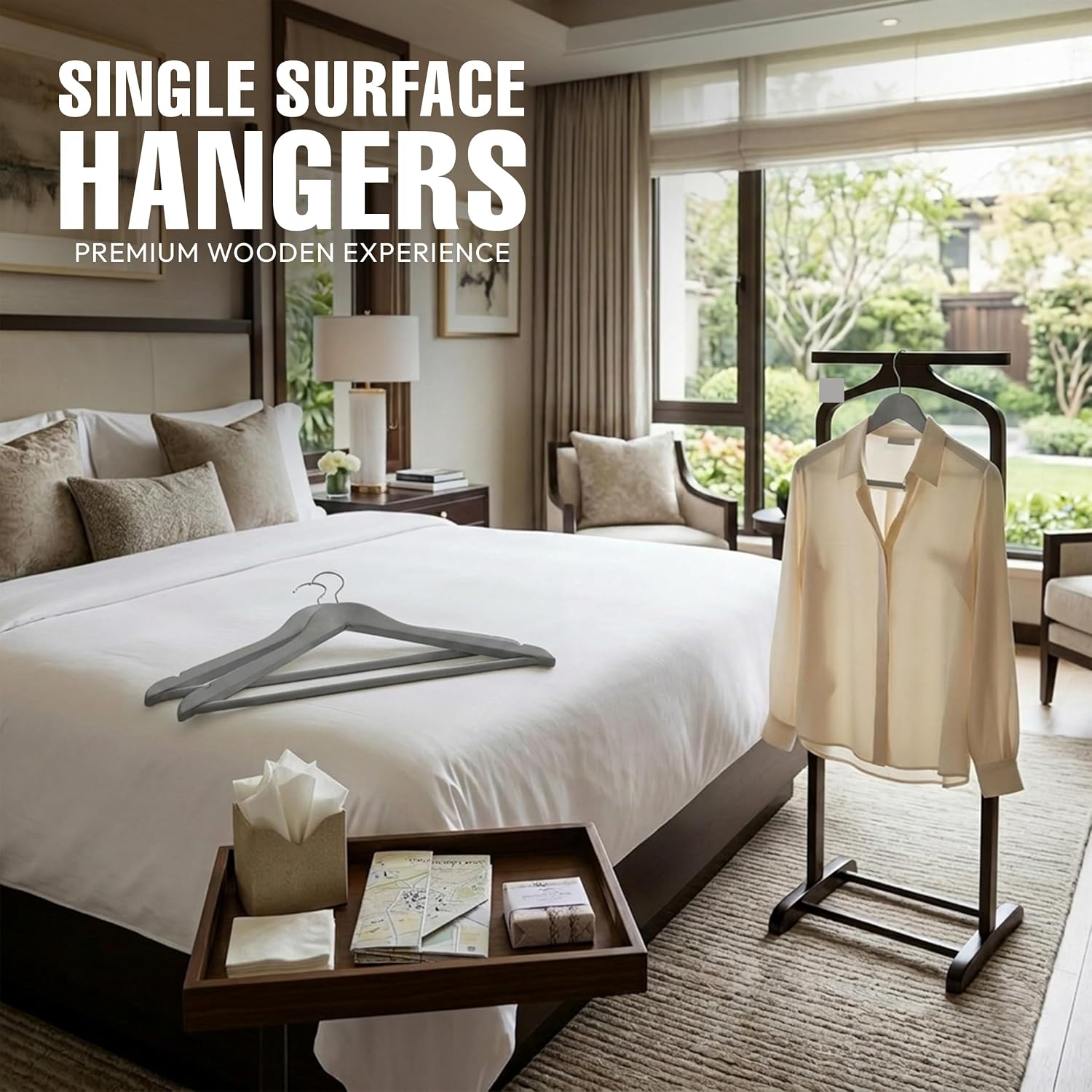 Utopia Home Wooden Hangers 30 Pack – Slim Suit Hangers Grey
