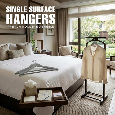Utopia Home Wooden Hangers 30 Pack – Slim Suit Hangers Grey