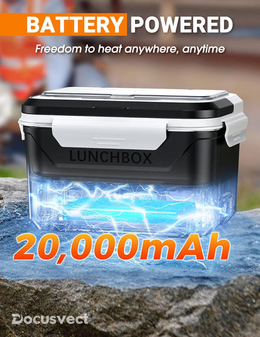 Docusvect Cordless Electric Lunch Box for Adults 1.3L with Schedule Heating