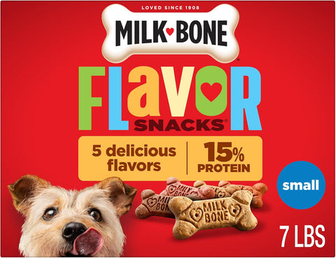 Milk-Bone Flavor Snacks Small Dog Biscuits, 7 lb Box