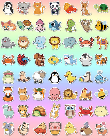 200 Pcs Animal Stickers for Kids, Cute Water Bottle Stickers, Party Favors