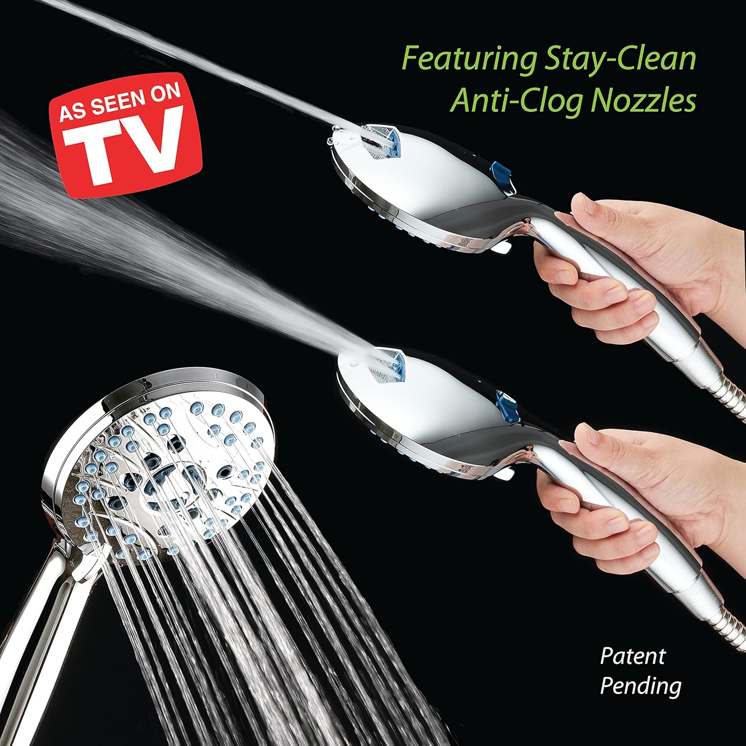 AquaCare 8-mode High Pressure Handheld Shower Head with 2-mode Power Wash