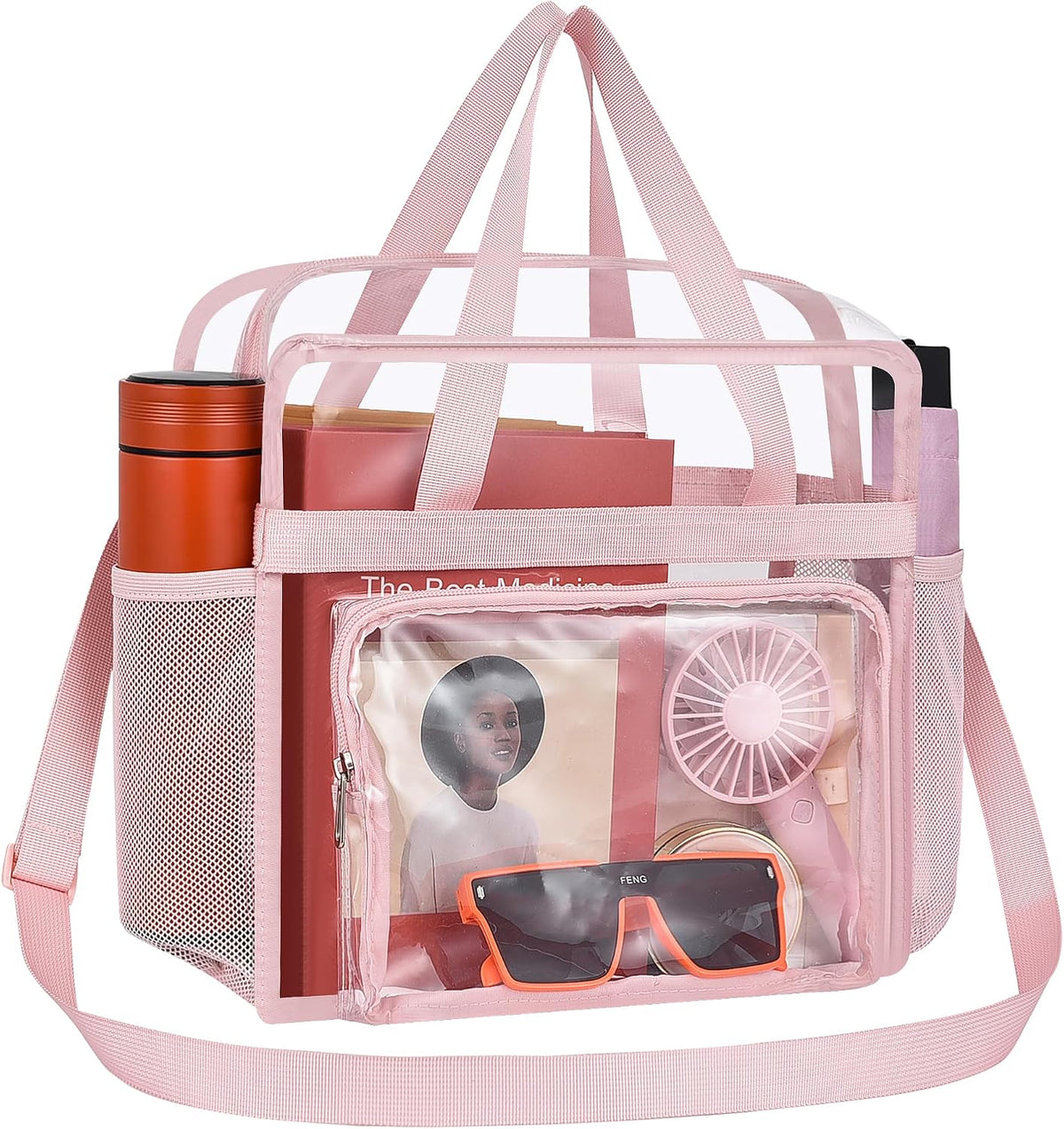 Oraben Clear Tote Bag Clear Bag Stadium Approved 12x6x12 Stadium Bag for Work, Sports Games,Gym