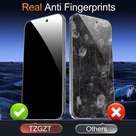 TZGZT Privacy Screen Protectors for iPhone 17 Pro Max, Tempered Glass, HD