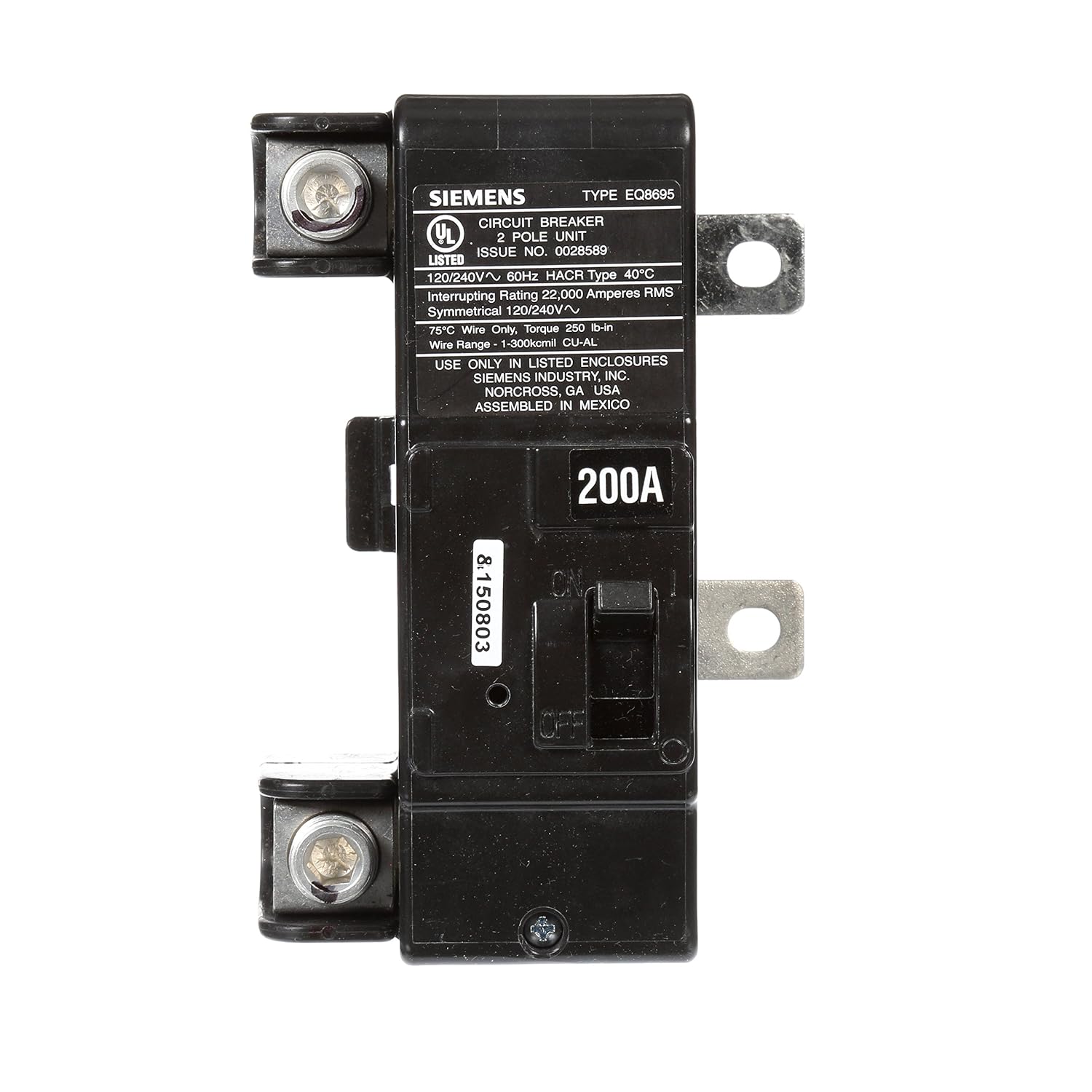 Siemens MBK200A 200-Amp Main Circuit Breaker for Use in Ultimate Type Load Centers