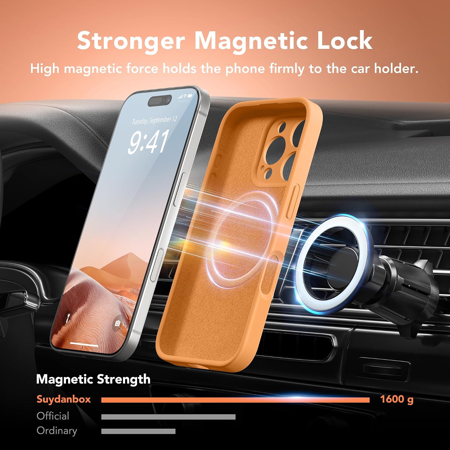 Magnetic for iPhone 16 Pro Case Silicone Cantaloupe