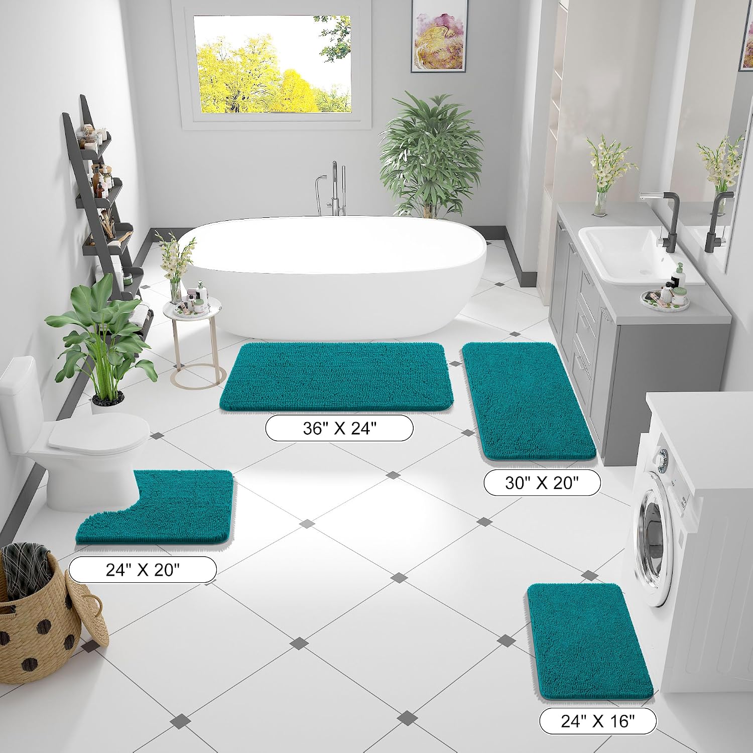 OLANLY Bathroom Rugs 30x20, Extra Soft Absorbent Chenille Bath Rugs