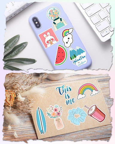 300 Pcs/Pack Water Bottle Stickers for Kids, Cute Vinyl Waterproof Stickers