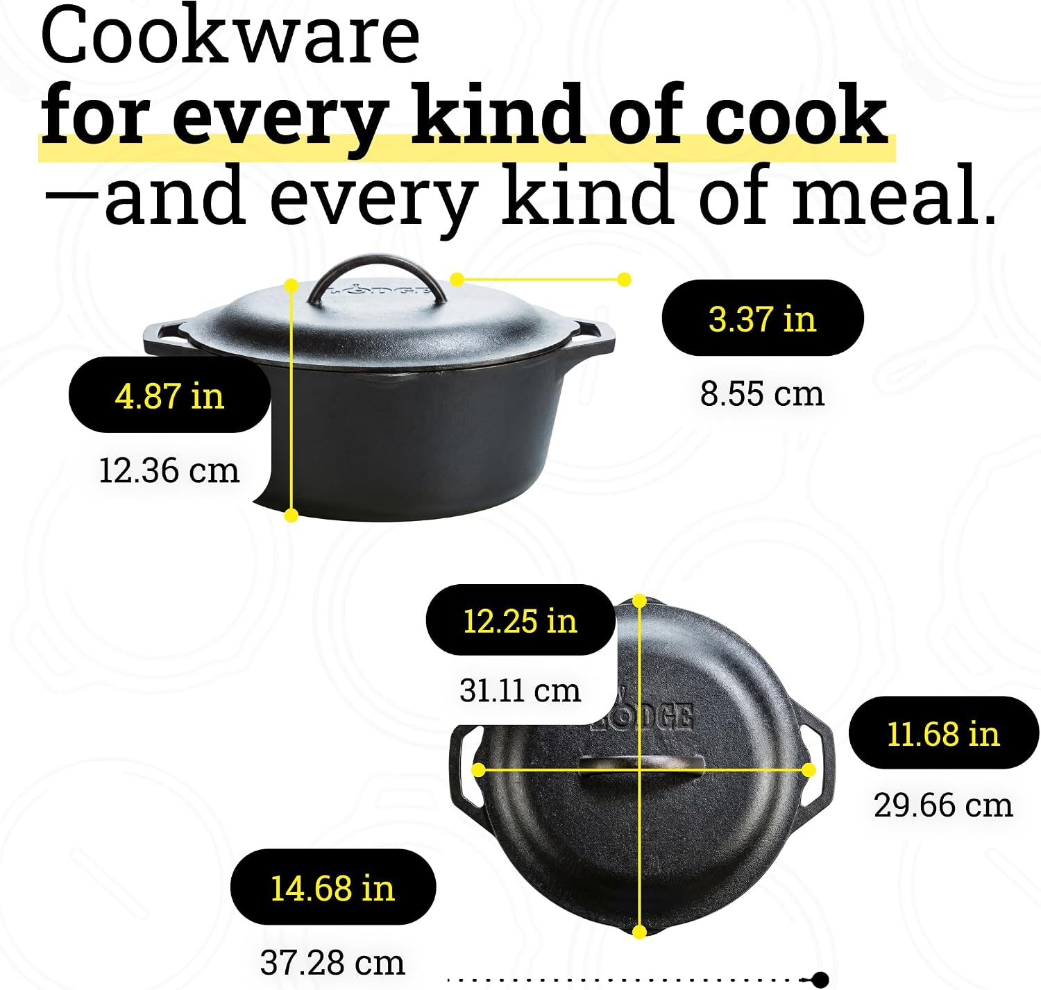 Lodge Cast Iron Dutch Oven with Loop Handle, Oven-Safe, 7 Quart