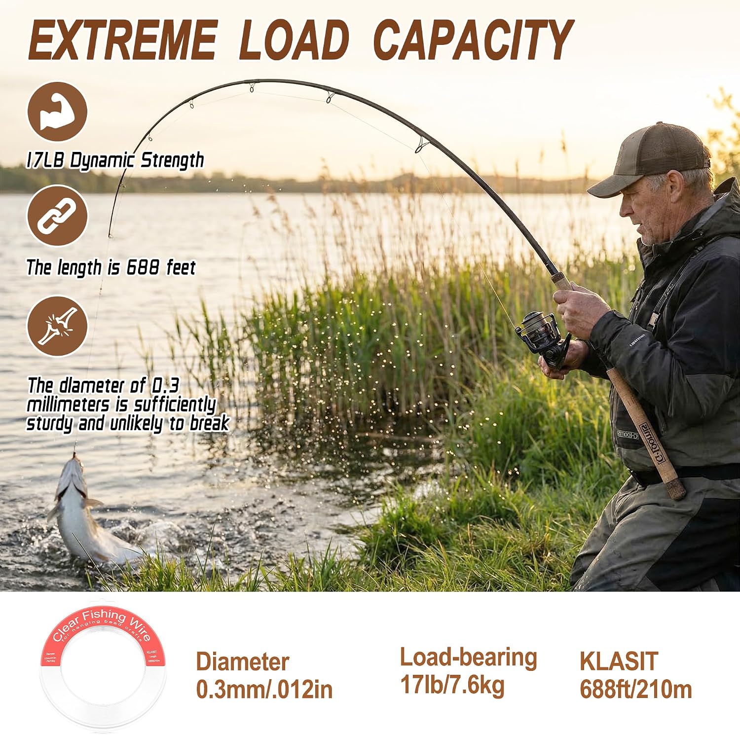 KLASIT Fishing Line 788FT,Invisible Monofilament Fishing Wire