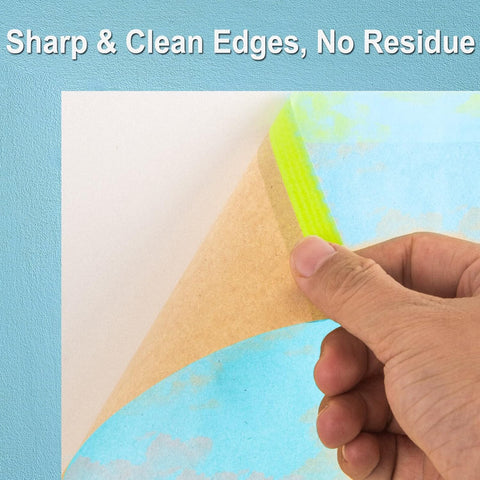 Tangibay Pre-Taped Masking Paper for Painting, 12 inch x 50 feet, 2 Rolls