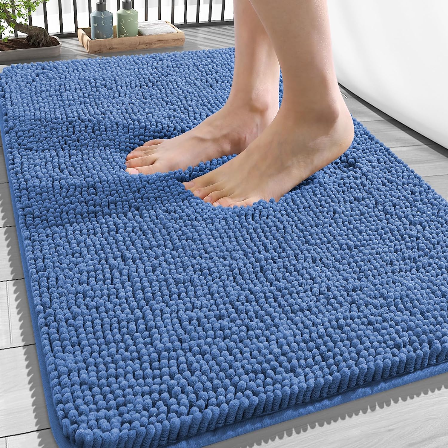 OLANLY Bathroom Rugs 34x21, Extra Soft Absorbent Chenille Bath Rugs