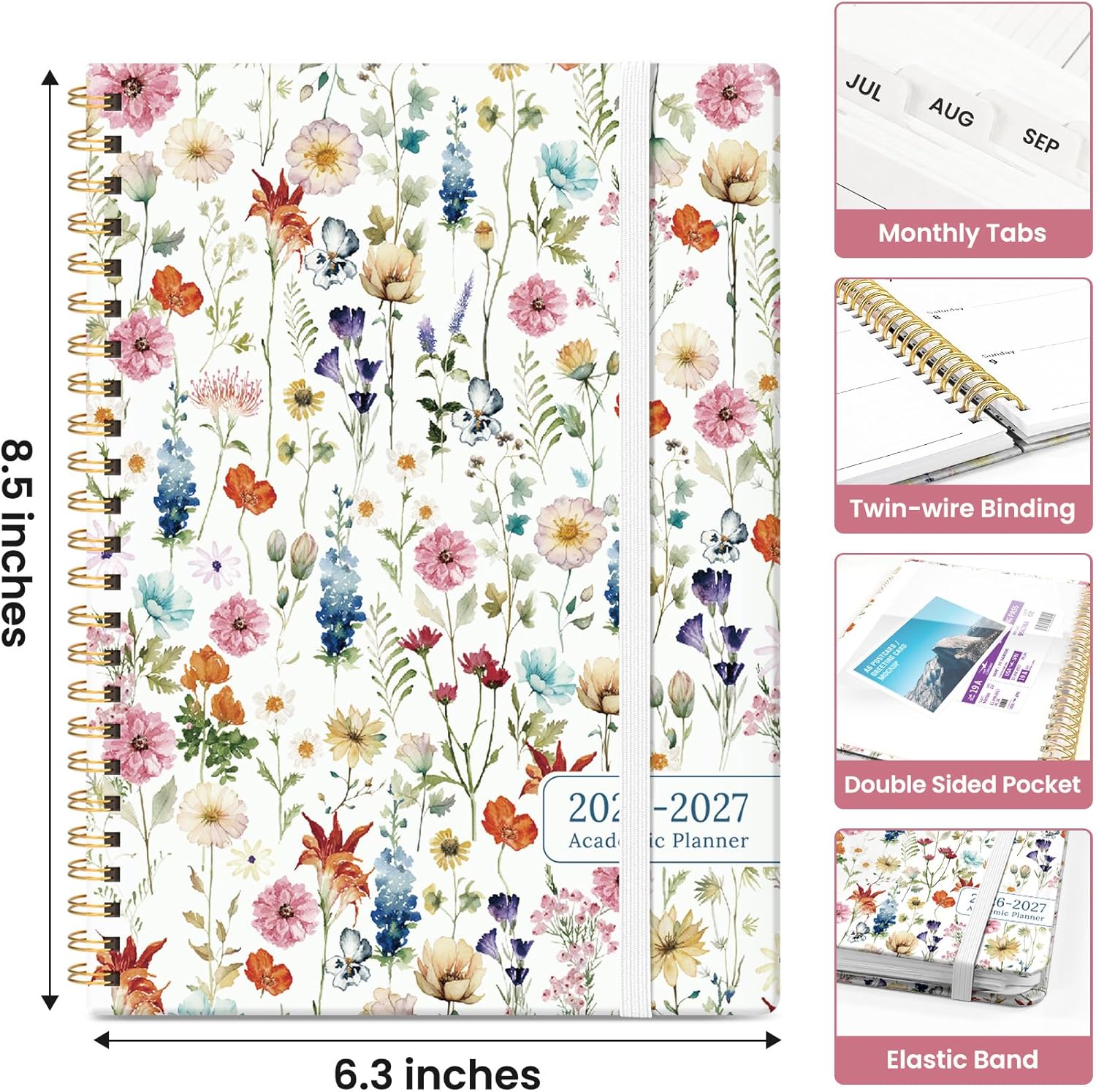 Taja Planner 2026-2027, Jul 2026-Jun 2027 Monthly & Weekly Calendar Planner