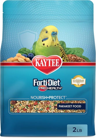 Kaytee Forti-Diet Pro Health Nourish+Protect Parakeet Food, Comprehensive Nutrition Backed by Science, Digestive Health, Immune Support, 2 pounds (Pack of 6)
