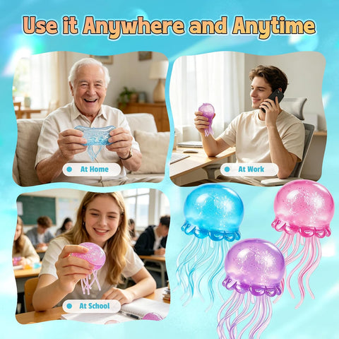 Jellyfish Squeeze Toy,2.16inch Jellyfish Squishy Malt Filled Squishy Sensory Fidget Toy,Ultra Soft Moldable Slow Rise Stress Relief Toy for Adults Anxiety Relief(Pink)