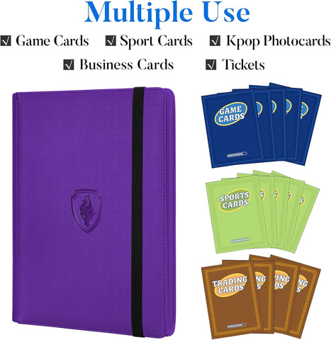 Premium 9 Pocket Card Binder for 540 Cards, Fabmaker PU Trading Card Binder