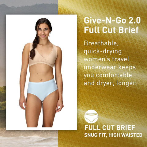 ExOfficio Women's Give-N-Go 2.0 Full Cut Brief - Breathable Durable Easy Care Travel Underwear
