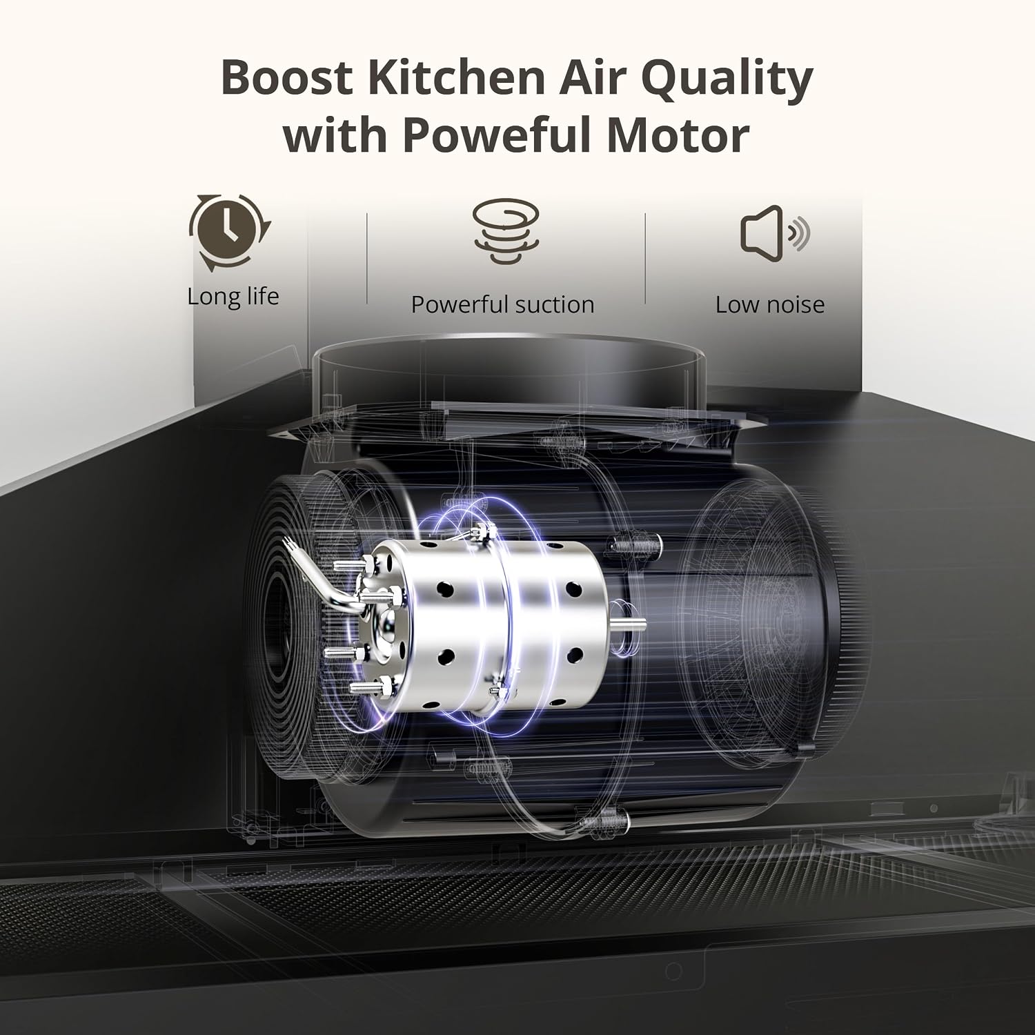 FIREGAS Black Range Hood 36 inch, Wall Mount Range Hood