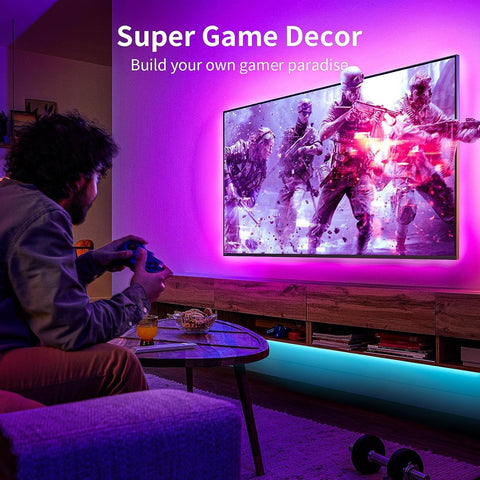 KSIPZE LED Lights for TV, 19.7ft TV led Backlight for 65-85 Inch TVs RGB TV Backlight Behind Music Sync Smart APP & Button Control TV LED Strip Lights USB Powered for Bedroom/Gaming