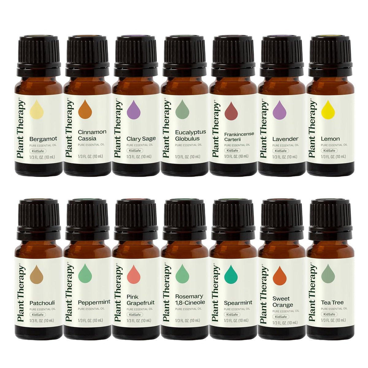 Plant Therapy Top 14 Essential Oil Set, 10 mL (1/3 oz)