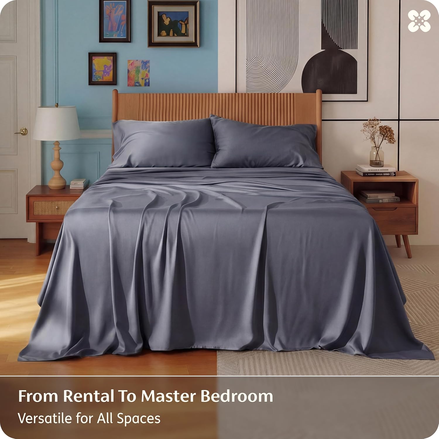 Bedsure PureWoven 100% Rayon Derived from Bamboo, Queen Sheets, 4 Pieces