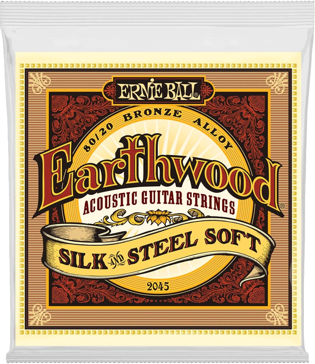 Ernie Ball Earthwood Silk and Steel Extra-Soft Acoustic Guitar Strings, 10-50 Gauge (P02047)