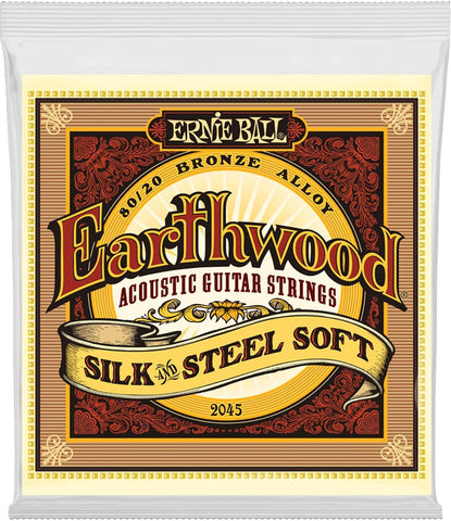 Ernie Ball Earthwood Silk and Steel Extra-Soft Acoustic Guitar Strings, 10-50 Gauge (P02047)