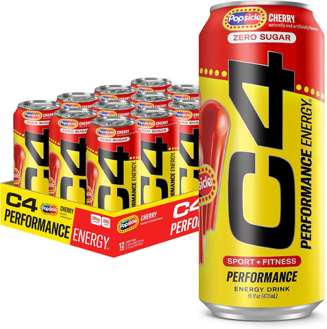 C4 Performance Energy Drink with Zero Sugar, 200mg Caffeine, 16 Fl Oz 12pk