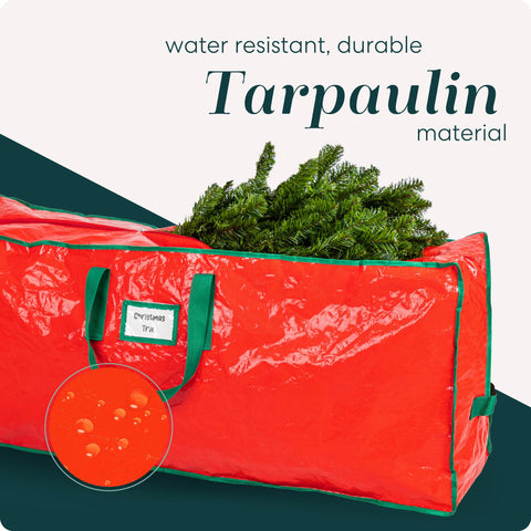 Handy Laundry, Christmas Tree Storage Bag - Stores 9 Foot Artificial Xmas Holiday Tree, Durable Waterproof Material, Zippered Bag, Carry Handles. Protects Against Dust, Insects and Moisture.