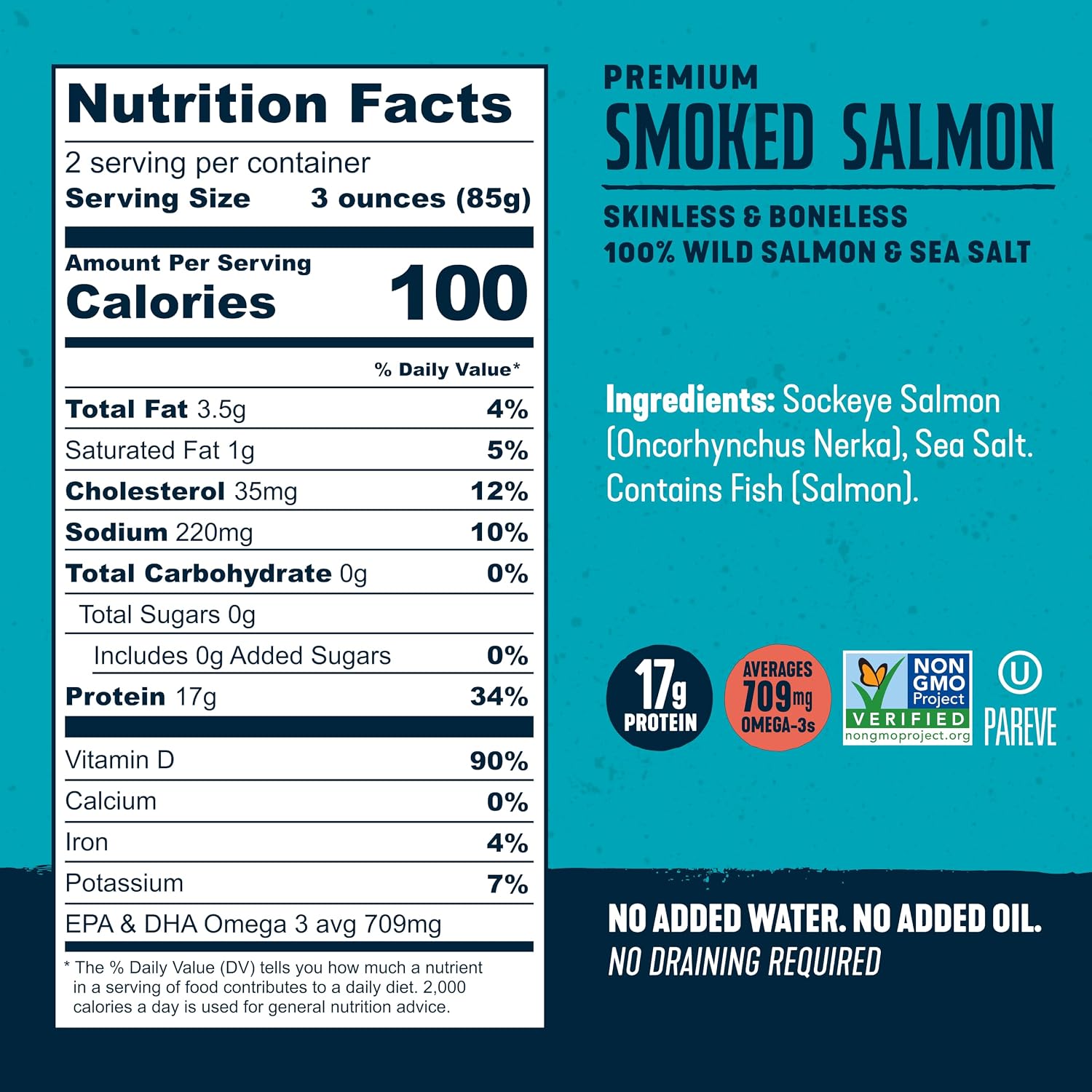 Wild Planet Skinless and Boneless Sockeye Salmon, 6 Ounce Can, Pack of 12
