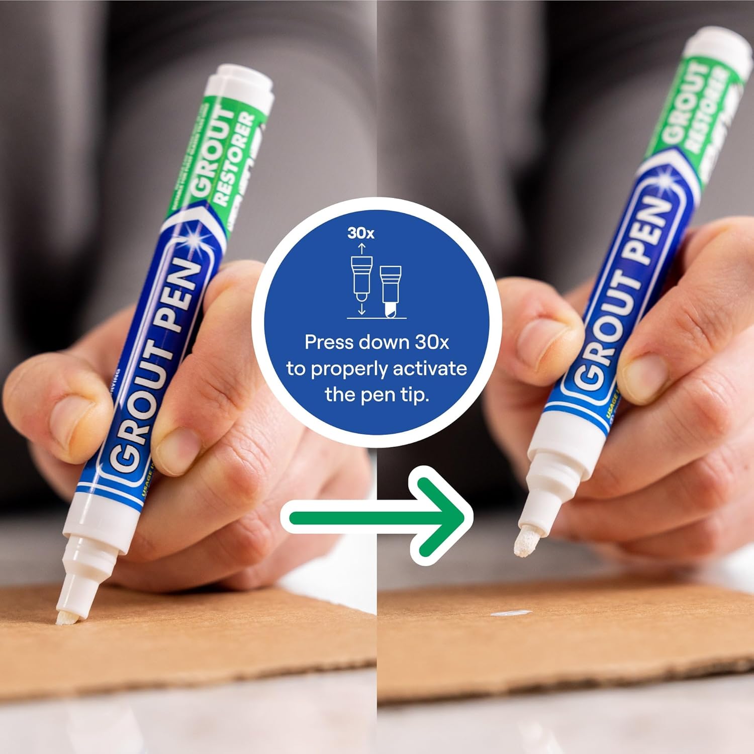 Grout Pen White Tile Grout Paint Marker Restorer - Narrow 5mm Tip (7mL)