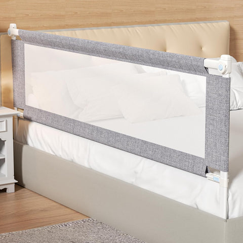 Bed Rail for Toddlers,1-Piece Height Adjustable Bed Guard Rail for Toddlers, Kids Safety Guard Rails for Twin Full Queen King Size (Gray, 1 Piece Side:70.8")