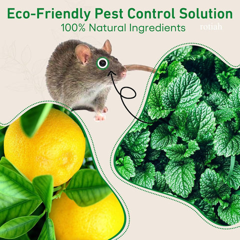 Pest Rodent Repellent, 24 Pack Peppermint Oil Repellent for Mouse Rats Spider Roach Ant Squirrel Pest Control Indoor & Outdoor, Natural Mice Deterrent Replace Trap Poisoning Family & Pet Safe Green