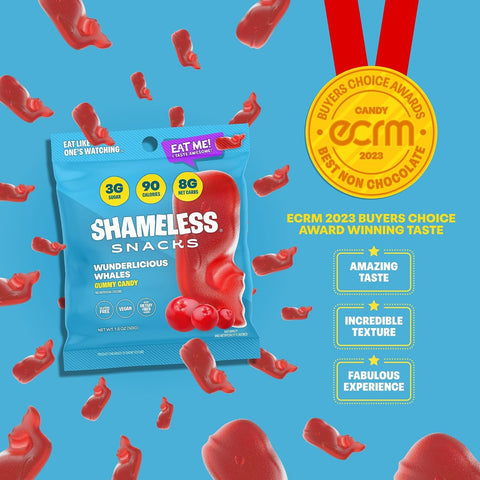 Shameless Snacks Wunderlicious Whales Blueberry Gummy Candy & Fruit Snacks