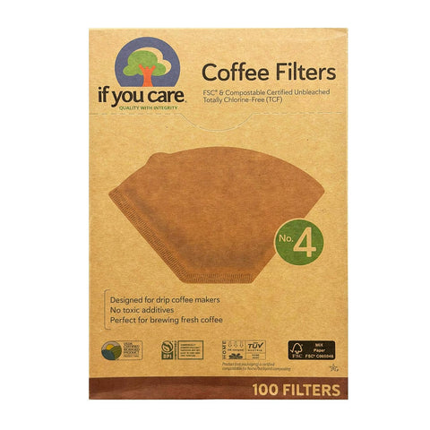 If You Care Coffee Filters No. 4 – Unbleached, Chlorine-Free Paper Filters. FSC Certified, Compostable