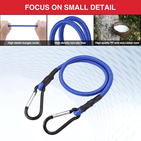 WORKPRO 24" Bungee Cords with Hooks, 4 Pack Heavy Duty Outdoor Bungee Strap