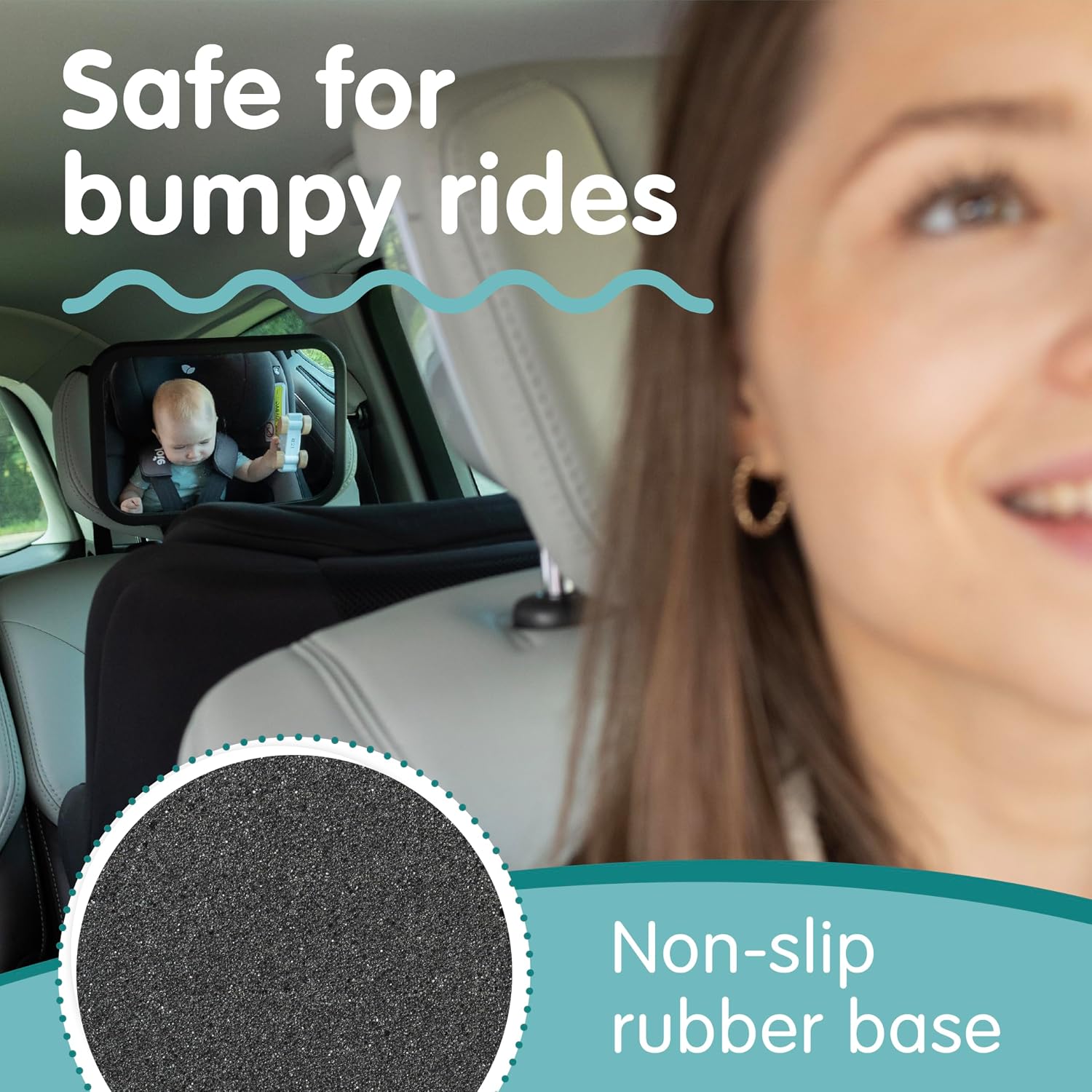 Onco Baby Car Mirror for Rear Facing Seats - Triple Award Winning, Non-Slip