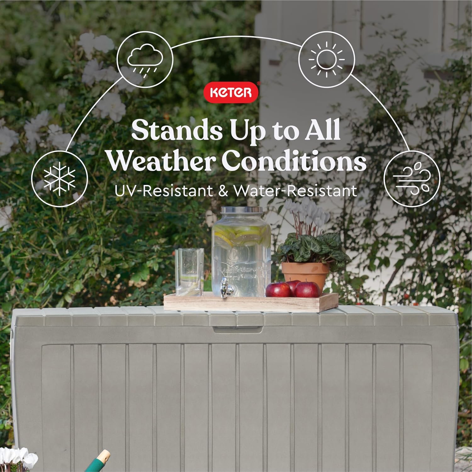 Keter Marvel 71 Gal Outdoor Storage Box for Patio and Pool Accessories