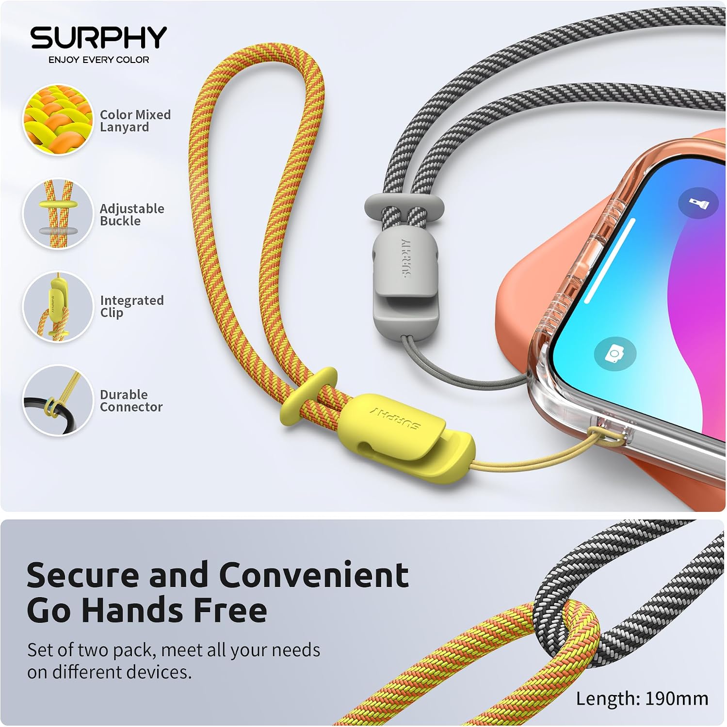 SURPHY 2 Pack Phone Lanyard, Phone Wrist Strap for Case, Camera Wrist Strap