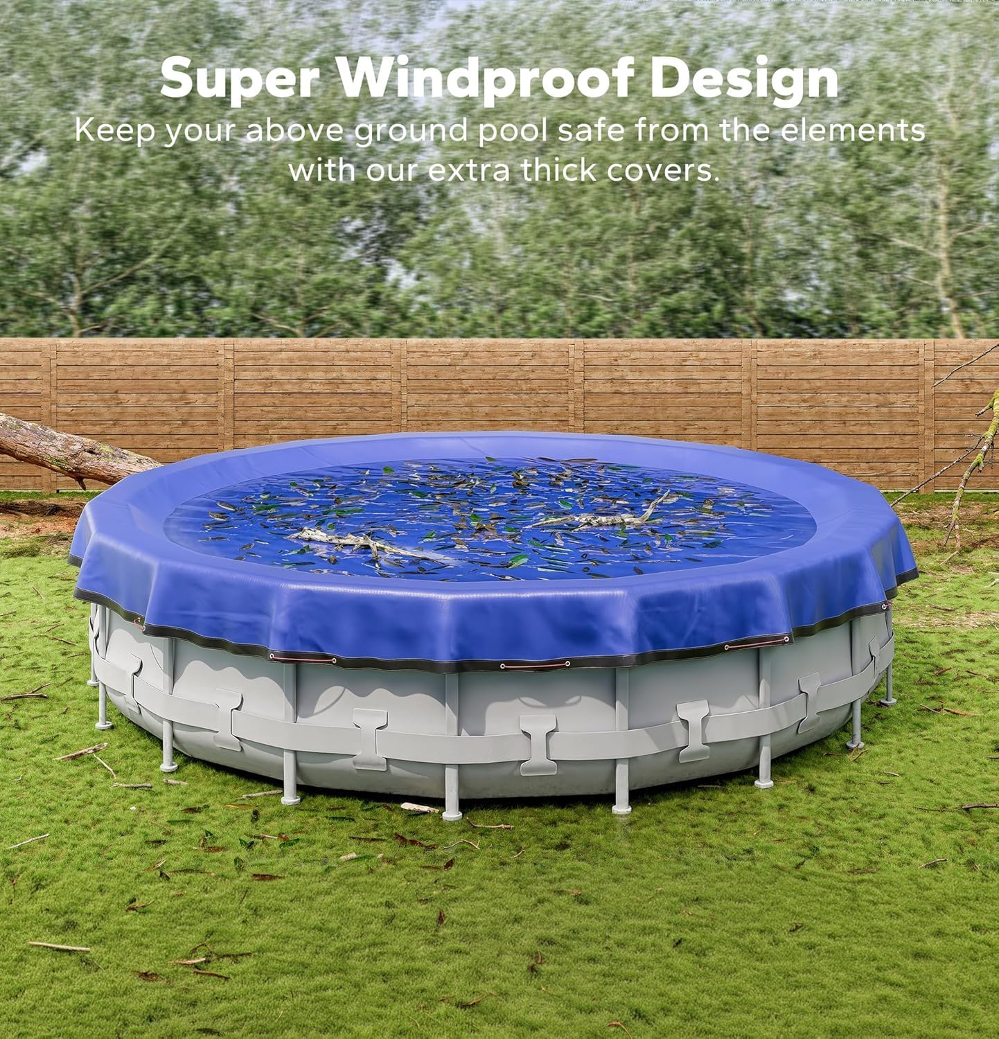 POOLHACKER 2026 Upgrade 24FT Round Winter Pool Cover for Above Ground Pools