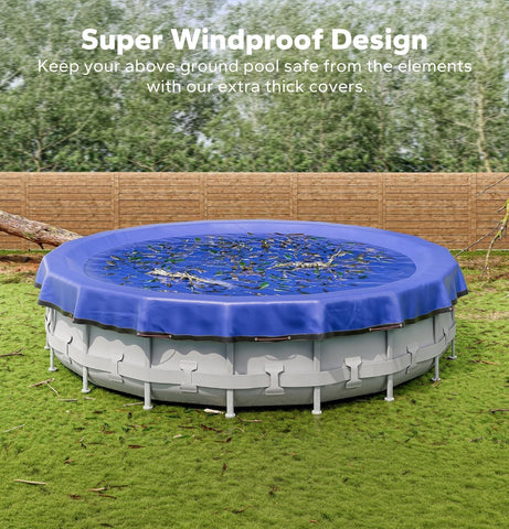 POOLHACKER 2026 Upgrade 24FT Round Winter Pool Cover for Above Ground Pools