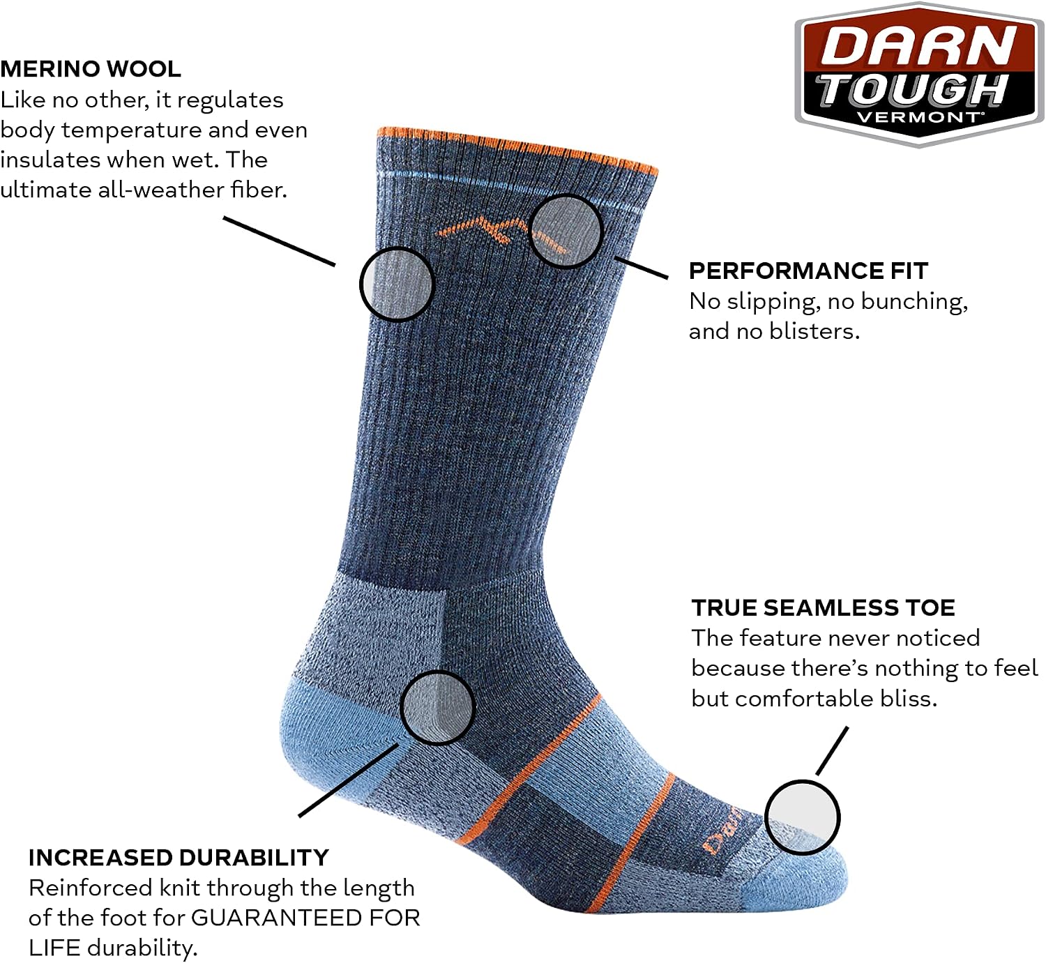 Darn Tough Vermont Women's Merino Wool Boot Socks Full Cushion