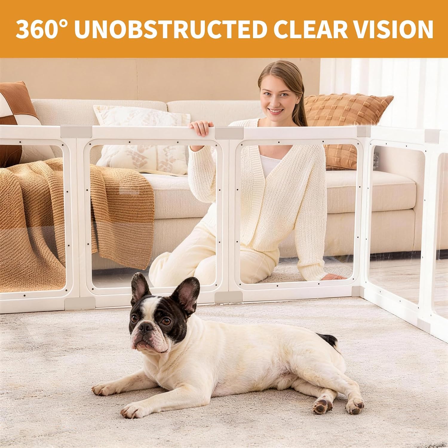 Acrylic Dog Playpen Indoor for Small Dogs & Puppies