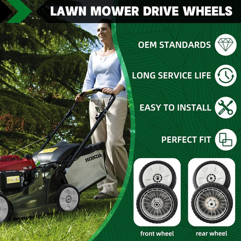 CheeMuii 4PCS HRR216 Lawn Mower Drive Wheel Fit for Honda HRR216 Lawn Mower